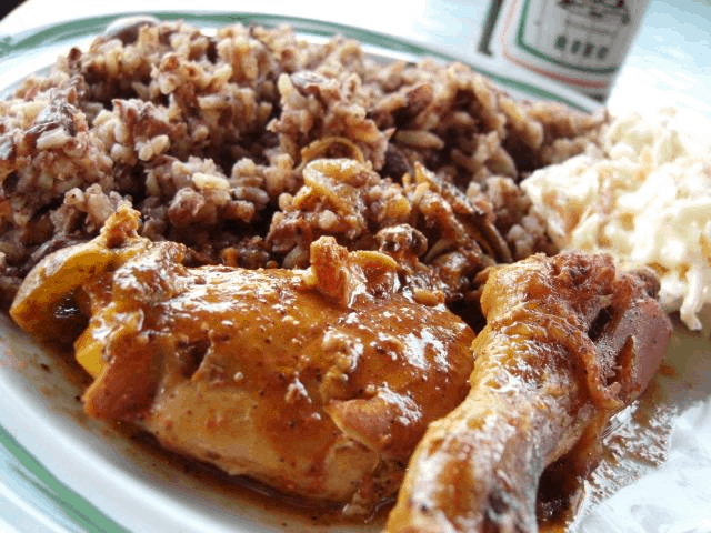 Belizean Chicken Stew with Rice & Beans